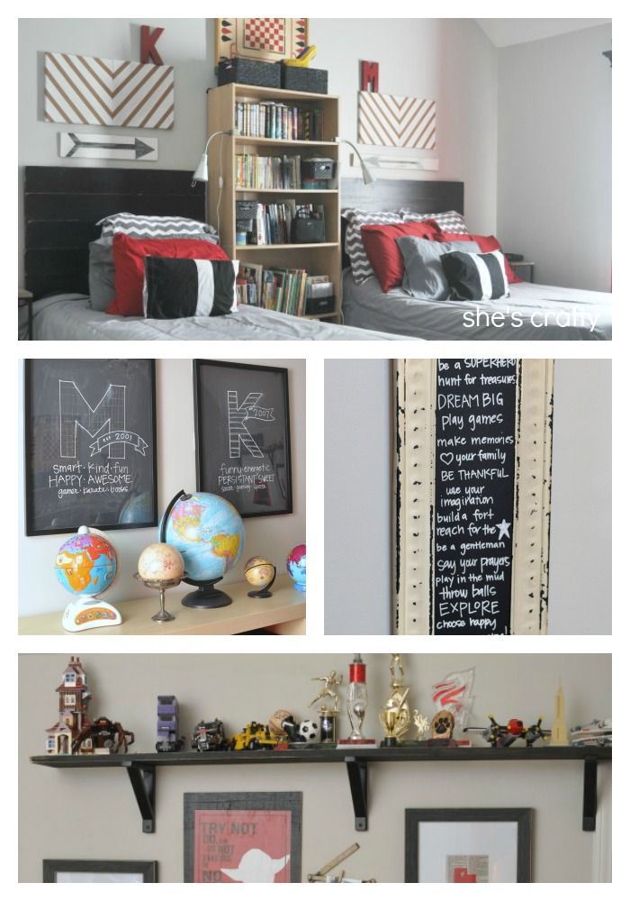 She's Crafty: Boys Room- grey, red and black